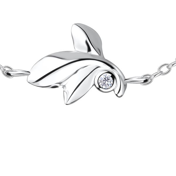 Close-up of the Ruby Folk Leaf Bracelet showing the natural diamond