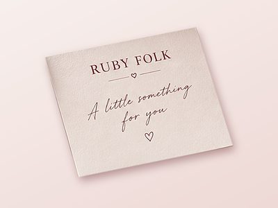 Ivory Ruby Folk note card reading “A little something for you”