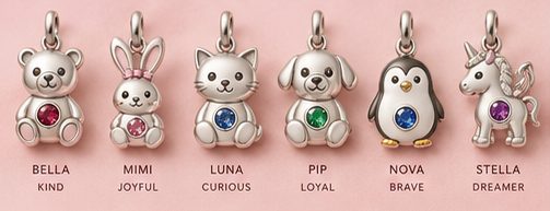 Folk Friends – sterling silver charm designs